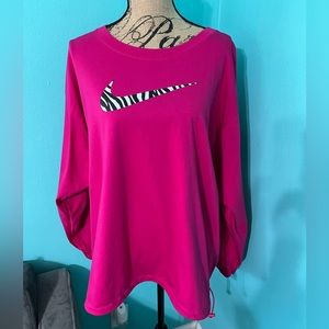 EUC NIKE 3X Long Sleeve Sweatshirt with Animal Print Swoosh Logo